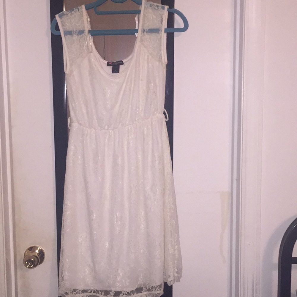 Off white dress with lace overlay